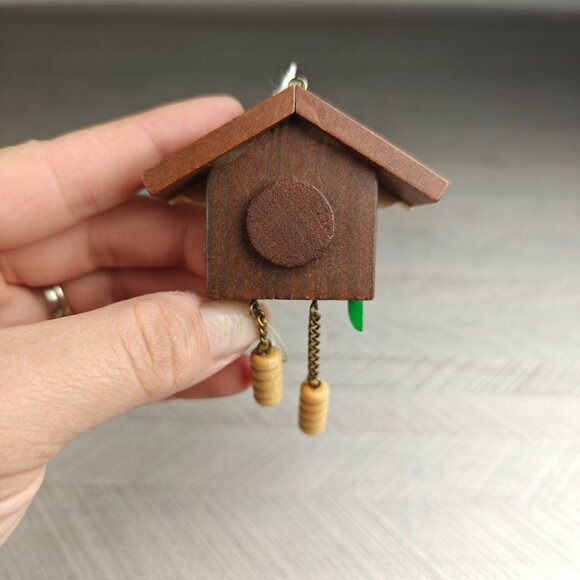 Vintage Miniature Christian Ulbricht? Wooden Cuckoo Clock Christmas Ornament - Picture 7 of 7